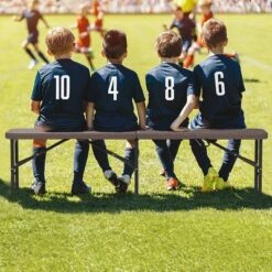 Tangkula 2PCS 6 Ft Plastic Folding Bench Portable Fold-in-Half Seat W/ 1320 LBS Capacity Coffee -Tangkula GUEST a0b16bef 2530 4de6 a1bf 53fd97d70761