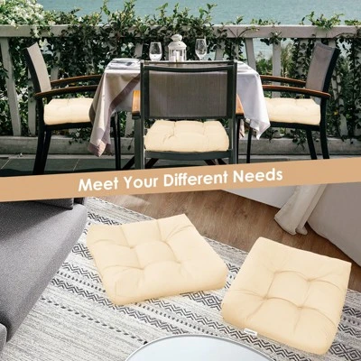 Tangkula Set Of 4 21" X 21" Chair Seat Cushion Pads Patio 5 Tangkula Set Of 4 21" X 21" Chair Seat Cushion Pads Patio - Image 3