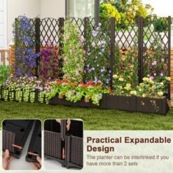 Tangkula Raised Garden Bed W/Trellis Planter Box For Climbing Plants 32" X 16" X 53" -Tangkula GUEST a19ed428 b201 48a8 a648 6e6355c6da24