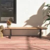 Tangkula 3-4 Person Outdoor HDPE Bench With Metal Frame 72" Long Patio Backless Bench Weatherproof Garden Bench -Tangkula GUEST a2229ef8 5c02 41ca b1b9 2bdd1c160530