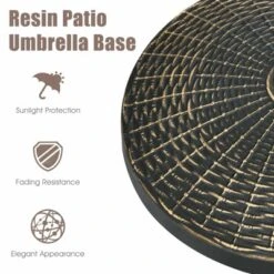 Tangkula 18" Patio Resin Umbrella Base, 24 LBS Outdoor Heavy Duty Round Umbrella Base -Tangkula GUEST a2493778 4b14 463d a6f5 84e5e6158726