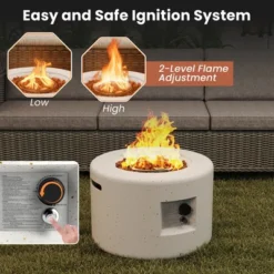 Tangkula 40,000 BTU Outdoor Fire Pit Table Set W/ Tank Holder Stainless Steel Burner -Tangkula GUEST a2886f3a df9f 4e67 b4d6 75d5c2de02d6