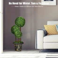 Tangkula 36” Artificial Topiary Three Ball Tree Decorative Trees Fake Greenery Plants Indoor&Outdoor -Tangkula GUEST a309a6fb a425 431a 90ae b1bc24c1a29f