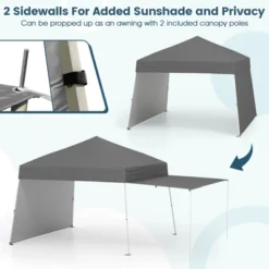 Tangkula 14 X 9.2 FT Pop Up Canopy Tent W/ 2 Convertible Sidewalls To Awning & Stakes -Tangkula GUEST a31449d7 2d0e 4a12 aae5 69688c123a52