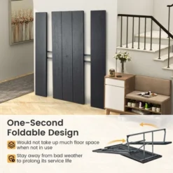 Tangkula Folding Picnic Table W/ 2 Benches 6 FT Camping Table Set W/ Metal Frame -Tangkula GUEST a364f277 90a8 43e8 aae7 6af9b1b41244