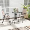 Tangkula 3PCS Bistro Set Folding Chairs Round Bar Table W/ 1.6" Umbrella Hole Yard Patio -Tangkula GUEST a37763fb 9d00 4c98 ab05 5cc40869ce3f