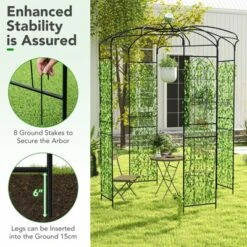 Tangkula Birdcage Shape Garden Arch 9.4 X 6.8FT Heavy Duty Arch Trellis With Hanging Hook For Climbing Plants -Tangkula GUEST a40d0a2a 9625 409c 86da c7c12e291107