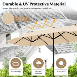 Tangkula 13FT Double-sided Patio Umbrella W/ Crank Handle Umbrella Base Safety Lock -Tangkula GUEST a4569a89 b1b0 4a72 acc9 287c7a6879ea