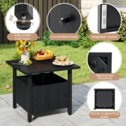 Tangkula 2PCS Outdoor Side Table W/ 1.89" Umbrella Hole Patio Umbrella Table Base Stand -Tangkula GUEST a4a4084f 2e9a 4c67 869b 6551f842e456 1