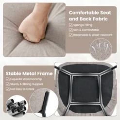 Tangkula Dining Chairs Set Of 2 W/ Curved Backrest Wide Seat & Armrests -Tangkula GUEST a4a45a9c 5017 494b 89d1 275485982cfd