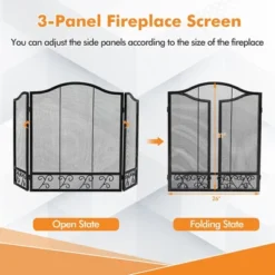 Tangkula 3-Panel Fireplace Screen Decoration Cover Child Baby Pets Safty Fire Folded Doors 17 Tangkula 3-Panel Fireplace Screen Decoration Cover Child Baby Pets Safty Fire Folded Doors -Tangkula GUEST a4c586f3 ede8 4aaa b7c6 5fd3fd612191