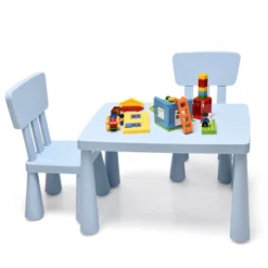 Tangkula Kids Table And 2 Chairs Set Children Play Activity Table Furniture Set Blue/Pink/White/Green -Tangkula GUEST a5135509 e6b0 4ba5 995f c341a2968aa2