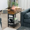 Tangkula End Table With Charging Station Industrial Nightstand Flip Top Side Pocket USB -Tangkula GUEST a5888af7 8ed6 47a1 9674 51478768f2d3