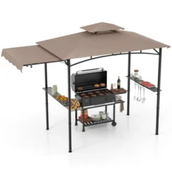 Tangkula 11 X 5 FT Grill BBQ Gazebo W/ Side Awning Double-Tiered Top 2 Side Shelves -Tangkula GUEST a59ec36a fa54 4117 9879 d27ac6ee2c86