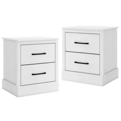 Tangkula Farmhouse Nightstand Set Of 2 Wood Bedside Table With 2 Storage Drawers Compact Floor Night Stand End Table White Accent Sofa Side Table -Tangkula GUEST a5a3c4ff 5935 4e96 ac0d d4c5ea3e41e8