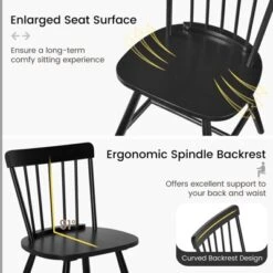 Tangkula Dining Chairs Set Of 4 Farmhouse Kitchen Chair W/ Rubber Wood Frame Wide Seat -Tangkula GUEST a5b0f2dc 3a6a 407c 90af 3d6024dac5d8