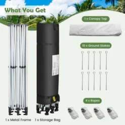 Tangkula 10 X 20FT Patio Pop-Up Folding Canopy Tent UPF 50+ ONE-BUTTON SETUP Instant Sun Shelter White -Tangkula GUEST a5d14927 84de 482a 940a 7d99266e340d