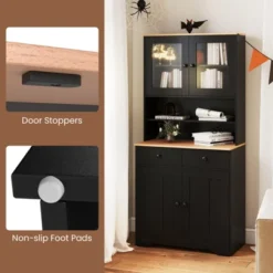 Tangkula Pantry Cabinet 67" Tall Kitchen Floor Cabinet W/ 2 Removable Shelves 2 Drawers -Tangkula GUEST a61750a3 9790 4045 9905 bccf3ed588f8