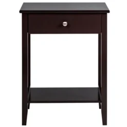 Tangkula 2PCS Nightstand Sofa Side End Table Bedroom Living Room W/ Shelf Drawer Brown -Tangkula GUEST a639c2ec 8b9d 4846 8f75 832aee21e712