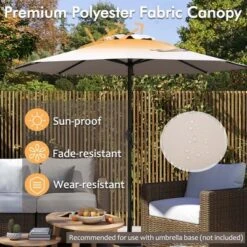 Tangkula Outdoor Patio Umbrella Modern Table Umbrella W/8 Heavy Duty Ribs Sun-proof -Tangkula GUEST a65f2c8e bc86 4122 9d07 04199f79e5fc