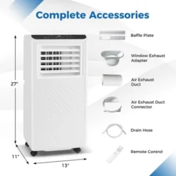 Tangkula 8000 BTU Portable Air Conditioner 3 In 1 Floor AC Unit W/ Fan & Dehumidifier Quiet Air Cooler -Tangkula GUEST a682bde9 7b32 4b77 9e0f 35d6dd904800