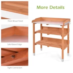 Tangkula Garden Wooden Potting Bench Work Station Table Tool W/5 Hooks Non-Slip Potting Tables Storage Shelf With Protective Footpads 18 Tangkula Garden Wooden Potting Bench Work Station Table Tool W/5 Hooks Non-Slip Potting Tables Storage Shelf With Protective Footpads -Tangkula GUEST a6f97906 fab4 488a 8033 efe0c78f661b