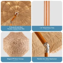 Tangkula 7.2FT Patio Hawaiian Style Hula Beach Umbrella Tropical Umbrella W/ Tilt -Tangkula GUEST a6feaf7f 3bce 45cb 8aa6 11501d65b4b8