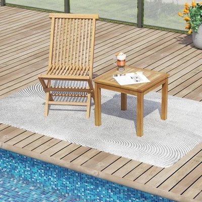 Tangkula Outdoor Square Teak Wood End Table Coffee Table For Porch Deck Garden Patio 3 Tangkula Outdoor Square Teak Wood End Table Coffee Table For Porch Deck Garden Patio