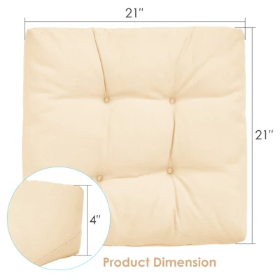 Tangkula Set Of 4 21" X 21" Chair Seat Cushion Pads Patio 8 Tangkula Set Of 4 21" X 21" Chair Seat Cushion Pads Patio - Image 6