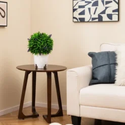 Tangkula 2 PCS Artificial Lavender Topiary Balls 12 Inch Faux Hanging Plant Balls W/ Flowers