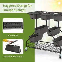 Tangkula 3-tier Vertical Raised Garden Bed W/ 7 Planter Boxes Drainage Holes Storage Shelf -Tangkula GUEST a7b9f623 fe1d 4d4d aab3 e6d05817e9eb