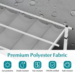 Tangkula 12' X 10' Outdoor Pergola W/ Retractable Canopy Aluminum Frame Anchors Patio -Tangkula GUEST a7d855d5 068c 4b5d a027 fe8afa0a9909