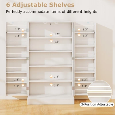 Tangkula 41" Tall Pantry Cabinet Kitchen Storage Cabinet W/ Doors & Adjustable Shelves 8 Tangkula 41" Tall Pantry Cabinet Kitchen Storage Cabinet W/ Doors & Adjustable Shelves - Image 6