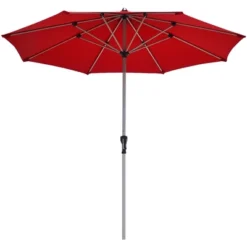 Tangkula 9Ft Patio Outdoor Umbrella Market Table Umbrella W/ Crank 8 Ribs Burgundy -Tangkula GUEST a8082d5f 1eea 4ccd b8fd 912c49e8edd4