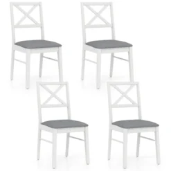 Tangkula Dining Chairs Set Of 4 Upholstered Kitchen Side Chairs W/ Rubber Wood Frame -Tangkula GUEST a81e107a 1bc9 4924 9c1f 822c7ec16598