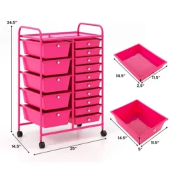 Tangkula 15 Drawer Rolling Storage Cart Opaque Multicolor Drawers Home Organizer Mixed Hot Pink 18 Tangkula 15 Drawer Rolling Storage Cart Opaque Multicolor Drawers Home Organizer Mixed Hot Pink -Tangkula GUEST a8a7c8c2 f358 44dc 84ca 1d964a0ab1fe
