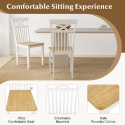 Tangkula Farmhouse Dining Chair Set Of 4 Wooden Kitchen Chair W/ Rubber Wood Frame -Tangkula GUEST a8e089ad 272c 49a6 8eef 12dabd0d1c3c