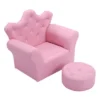 Tangkula Single Sponge Sofa Toddler Children Leisure Chair With Armrest Ottoman Kids Furniture Pink