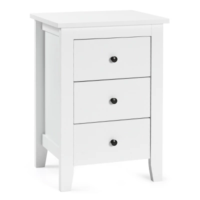 Tangkula 2PCS End Table Nightstand Living Room Furniture W/ 3 Drawers White 7 Tangkula 2PCS End Table Nightstand Living Room Furniture W/ 3 Drawers White - Image 5