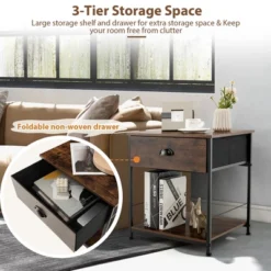 Tangkula 2-tier Nightstand Bedside End Sofa Coffee Table For Bedroom Living Room -Tangkula GUEST aa0e5e81 157d 4c5a bd96 420491924f8c