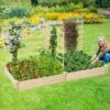 Tangkula Raised Garden Bed With 3 Trellises Outdoor Wood Planter Box With Divided Compartments -Tangkula GUEST aaa2c469 5b56 40de 88f7 b87563367b4d