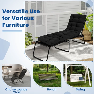 Tangkula 2Pcs Lounge Chair Cushion 73 X 22 Inch High Back Recliner Cushion With 4 Fixing Ties 8 Tangkula 2Pcs Lounge Chair Cushion 73 X 22 Inch High Back Recliner Cushion With 4 Fixing Ties - Image 6