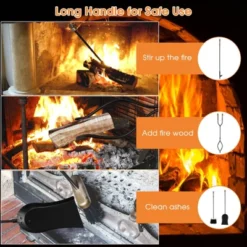 Tangkula 5-Piece Fireplace Tool Set Heavy Duty Fire Tool Set And Holder Fire Pit Stand -Tangkula GUEST aad0b065 0ce9 44d9 ac7e 1ddd61cd651d