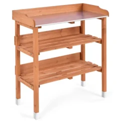 Tangkula Garden Wooden Potting Bench Work Station Table Tool W/5 Hooks Non-Slip Potting Tables Storage Shelf With Protective Footpads 19 Tangkula Garden Wooden Potting Bench Work Station Table Tool W/5 Hooks Non-Slip Potting Tables Storage Shelf With Protective Footpads -Tangkula GUEST ab4dad9a 5f6c 4fea 8d2e 3f4b57ba7a8e