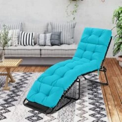 Tangkula 4PCS Chaise Lounge Cushions Outdoor 73" X 22" Patio Recliner Cushion With 4 String Ties 4” Thick Padded Lounge Chair Cushion Replacement -Tangkula GUEST ab53b1c5 63ae 41ae 9b39 43ac2ec1782c
