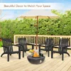 Tangkula Wooden Adirondack Chair W/Ergonomic Design Outdoor Lounge Armchair Acacia Wood Chair For Yard&Patio Black/Gray/White