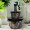 Tangkula 2 Tier Barrel Waterfall Fountain Barrel Water Fountain Pump Outdoor Garden -Tangkula GUEST abf91fe9 9078 49fe bae2 3519fcd95da8