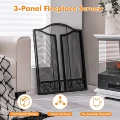 Tangkula 3-Panel Fireplace Screen Decoration Cover Child Baby Pets Safty Fire Folded Doors 16 Tangkula 3-Panel Fireplace Screen Decoration Cover Child Baby Pets Safty Fire Folded Doors -Tangkula GUEST ac309396 4a89 4e8c b482 badb1e80d5d7