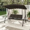 Tangkula 3-Seat Outdoor Swing, Porch Canopy Swing W/ Adjustable Shading Breathable Seat