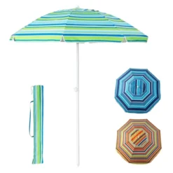 Tangkula 6.5 FT Patio Portable Beach Adjustable Umbrella W/ Sandbag 24 Tangkula 6.5 FT Patio Portable Beach Adjustable Umbrella W/ Sandbag -Tangkula GUEST ac43f151 8c47 438e a0d8 1565f7394adc
